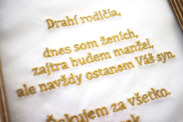 Svatební kapesník s poděkováním, krajkový, galerie