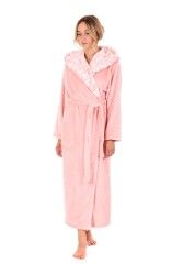 FLORA dlouhý župan s kapucí - Růžová perla, vel. S, galerie