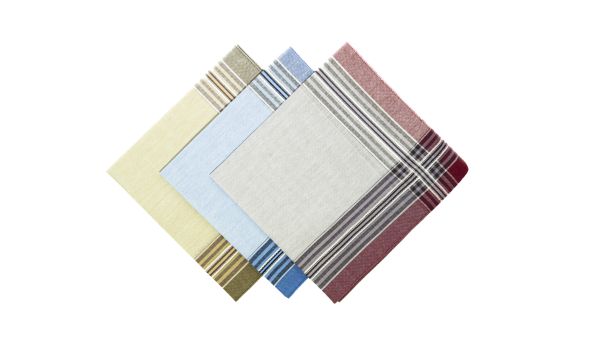 Sada pánských barevných kapesníků s výšivkou, světlejší, galerie