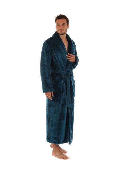 JACK pánský extra chlupatý župan se šálovým límcem - Petrolejová, vel. S, galerie