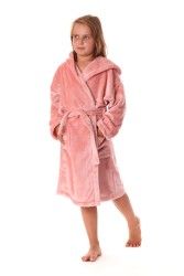 SIENA dětský hebký župan s kapucí, Růžová perla, vel. 116, galerie