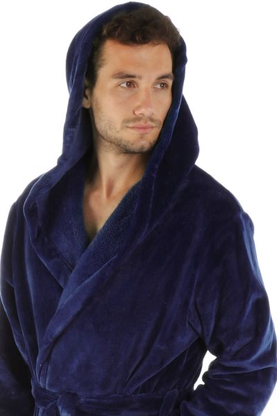 SIENA dlouhý župan s kapucí, Tmavě modrá, vel. S, galerie